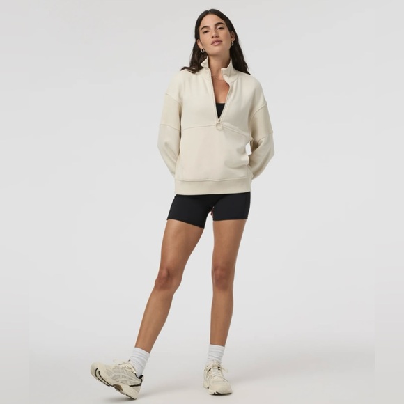 Vuori Cream Half-Zip Sweatshirt - Picture 2 of 15